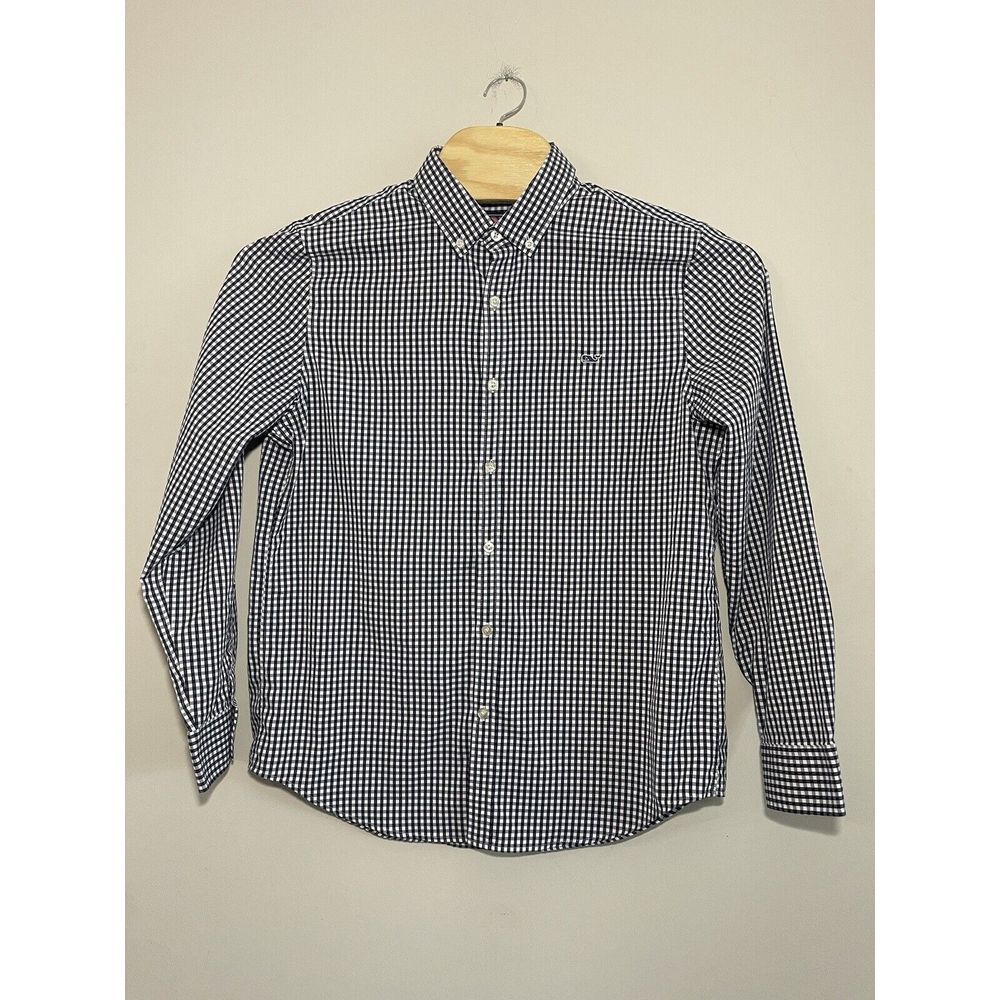 Vineyard Vines Mens‎ Slim Fit Whale Shirt Large Blue Gingham Button Up